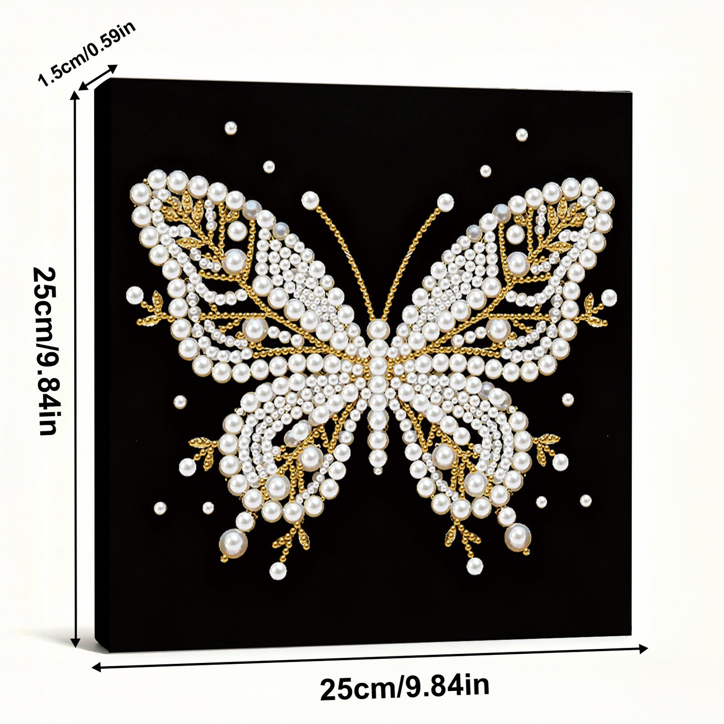 Butterfly - DIY Pearl Gem Art Diamond Painting Kits With Framefor Home Decor -25x25cm