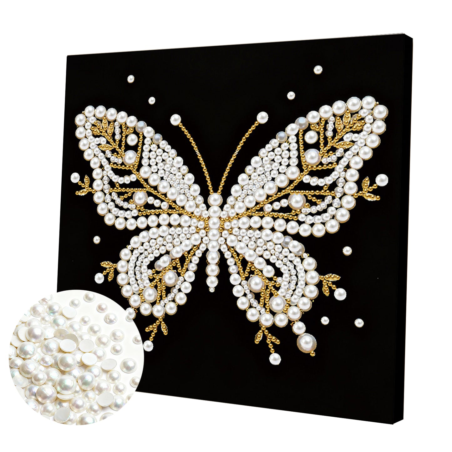 Butterfly - DIY Pearl Gem Art Diamond Painting Kits With Framefor Home Decor -25x25cm