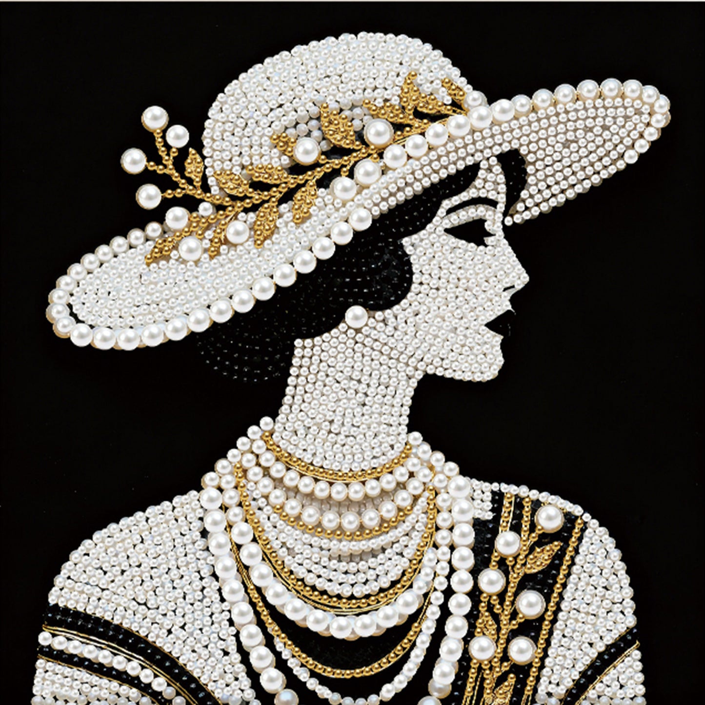 Lady - DIY Pearl Gem Art Diamond Painting Kits With Framefor Home Decor -25x25cm