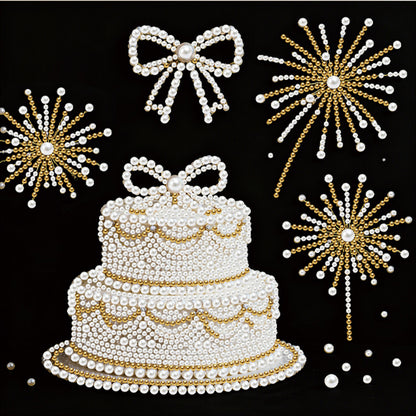 Cake - DIY Pearl Gem Art Diamond Painting Kits With Framefor Home Decor -25x25cm