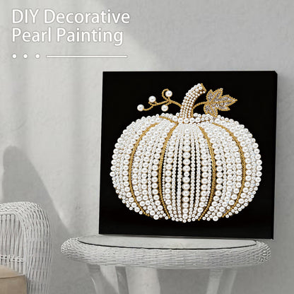 Pumpkin - DIY Pearl Gem Art Diamond Painting Kits With Framefor Home Decor -25x25cm