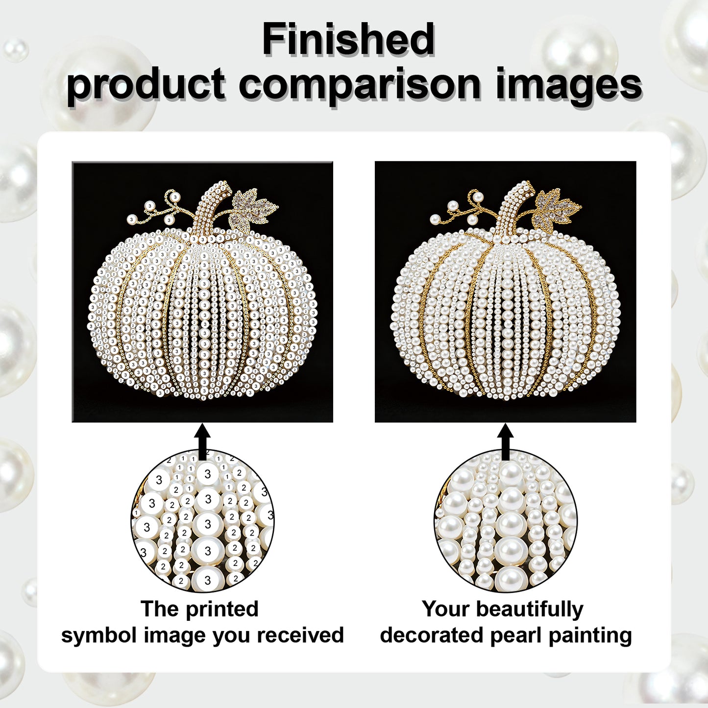 Pumpkin - DIY Pearl Gem Art Diamond Painting Kits With Framefor Home Decor -25x25cm