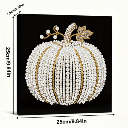 Pumpkin - DIY Pearl Gem Art Diamond Painting Kits With Framefor Home Decor -25x25cm