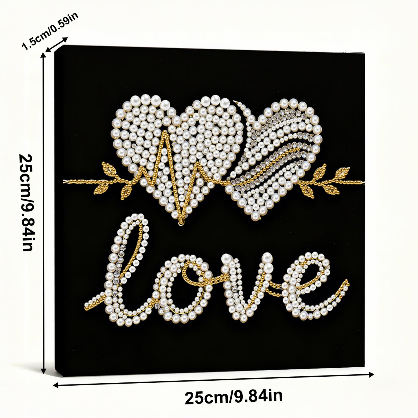 Love - DIY Pearl Gem Art Diamond Painting Kits With Framefor Home Decor -25x25cm