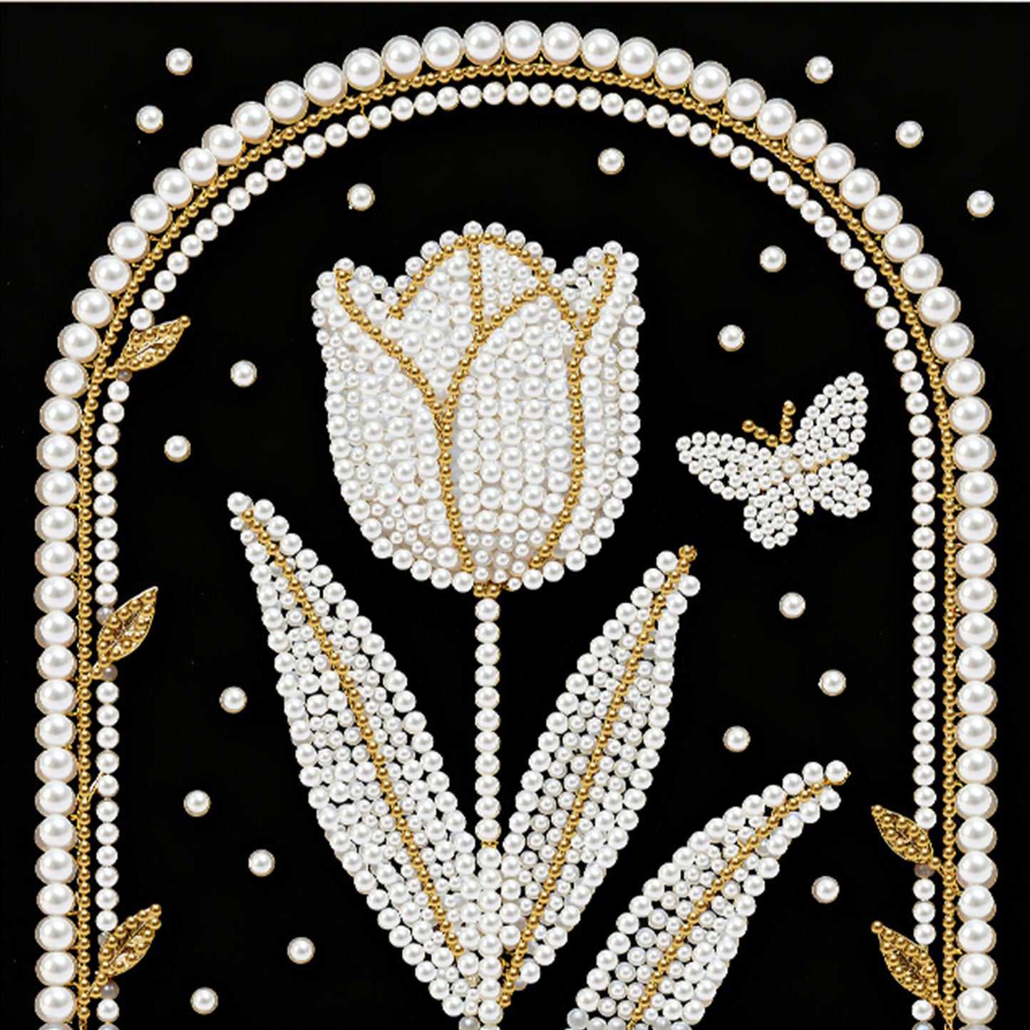 Tulips - DIY Pearl Gem Art Diamond Painting Kits With Framefor Home Decor -25x25cm