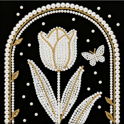 Tulips - DIY Pearl Gem Art Diamond Painting Kits With Framefor Home Decor -25x25cm