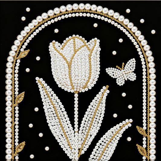 Tulips - DIY Pearl Gem Art Diamond Painting Kits With Framefor Home Decor -25x25cm