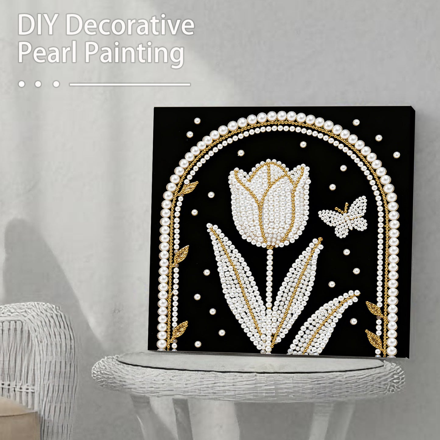 Tulips - DIY Pearl Gem Art Diamond Painting Kits With Framefor Home Decor -25x25cm
