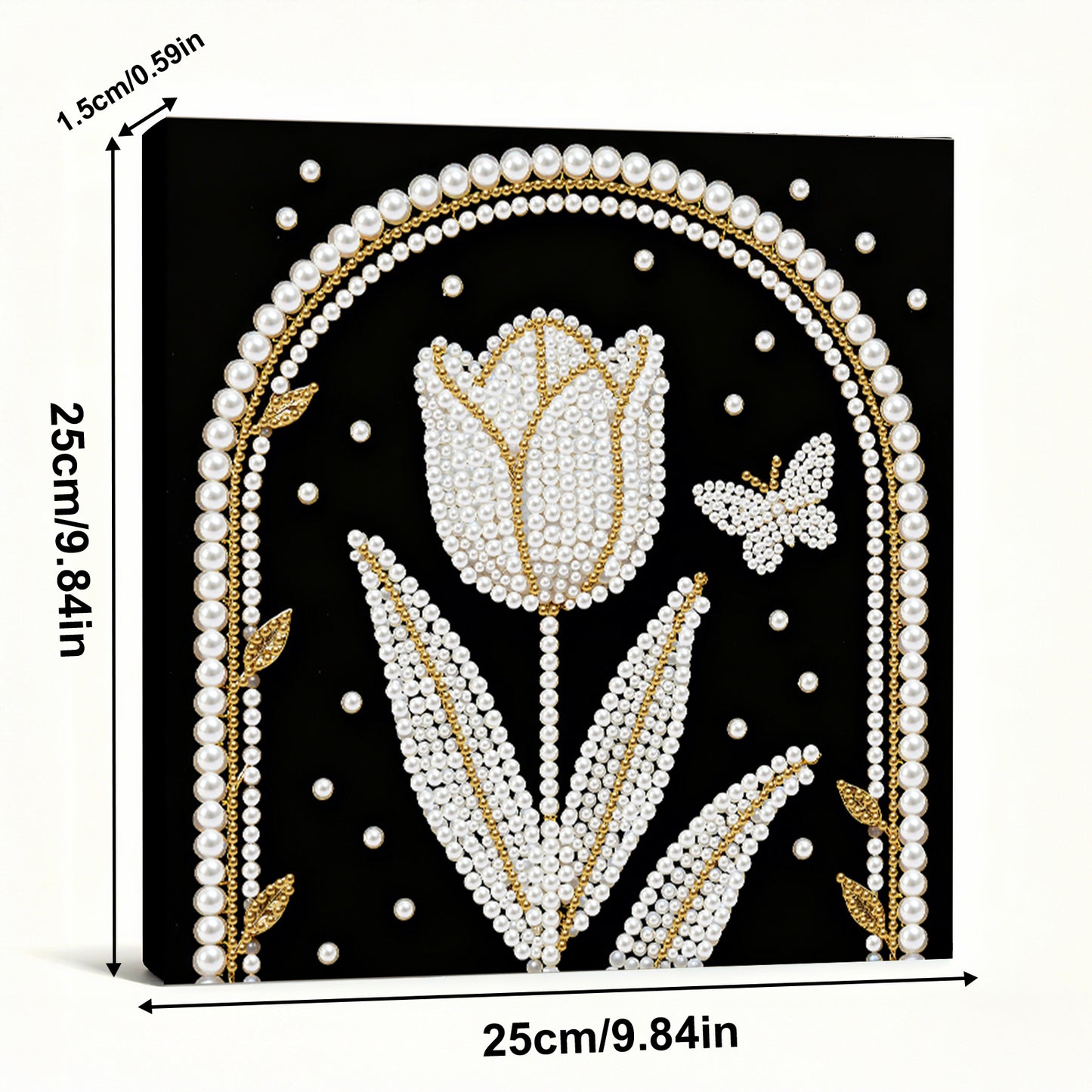 Tulips - DIY Pearl Gem Art Diamond Painting Kits With Framefor Home Decor -25x25cm
