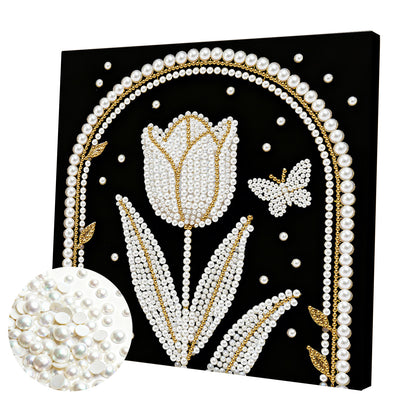 Tulips - DIY Pearl Gem Art Diamond Painting Kits With Framefor Home Decor -25x25cm
