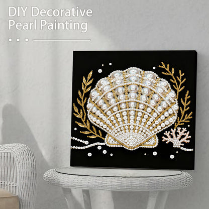 Shells - DIY Pearl Gem Art Diamond Painting Kits With Framefor Home Decor -25x25cm