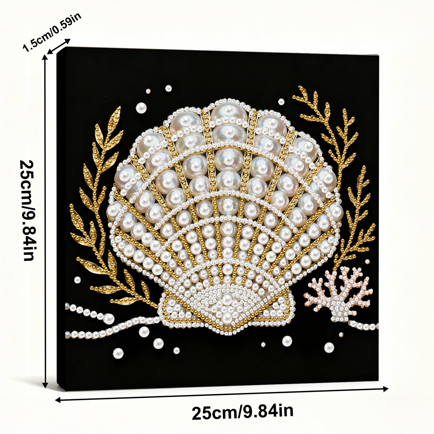 Shells - DIY Pearl Gem Art Diamond Painting Kits With Framefor Home Decor -25x25cm