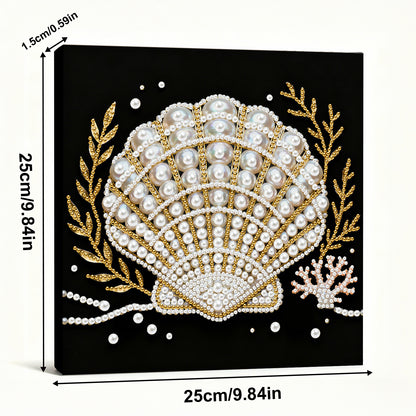 Shells - DIY Pearl Gem Art Diamond Painting Kits With Framefor Home Decor -25x25cm