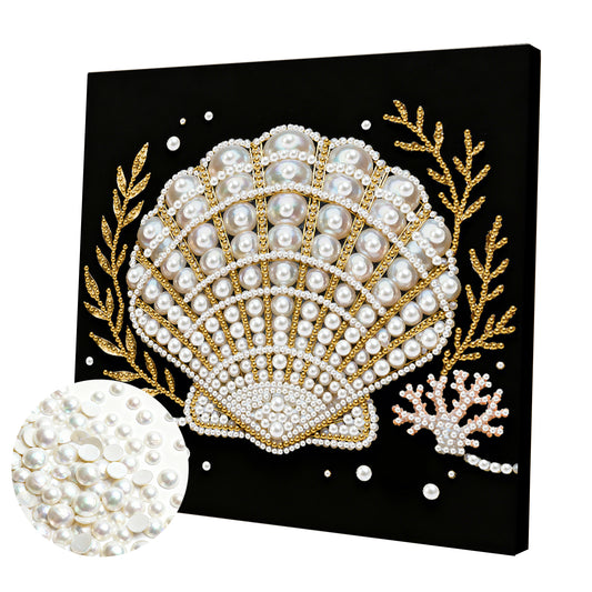 Shells - DIY Pearl Gem Art Diamond Painting Kits With Framefor Home Decor -25x25cm