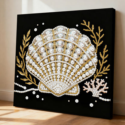 Shells - DIY Pearl Gem Art Diamond Painting Kits With Framefor Home Decor -25x25cm