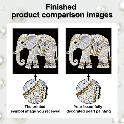 Elephants - DIY Pearl Gem Art Diamond Painting Kits With Framefor Home Decor -25x25cm