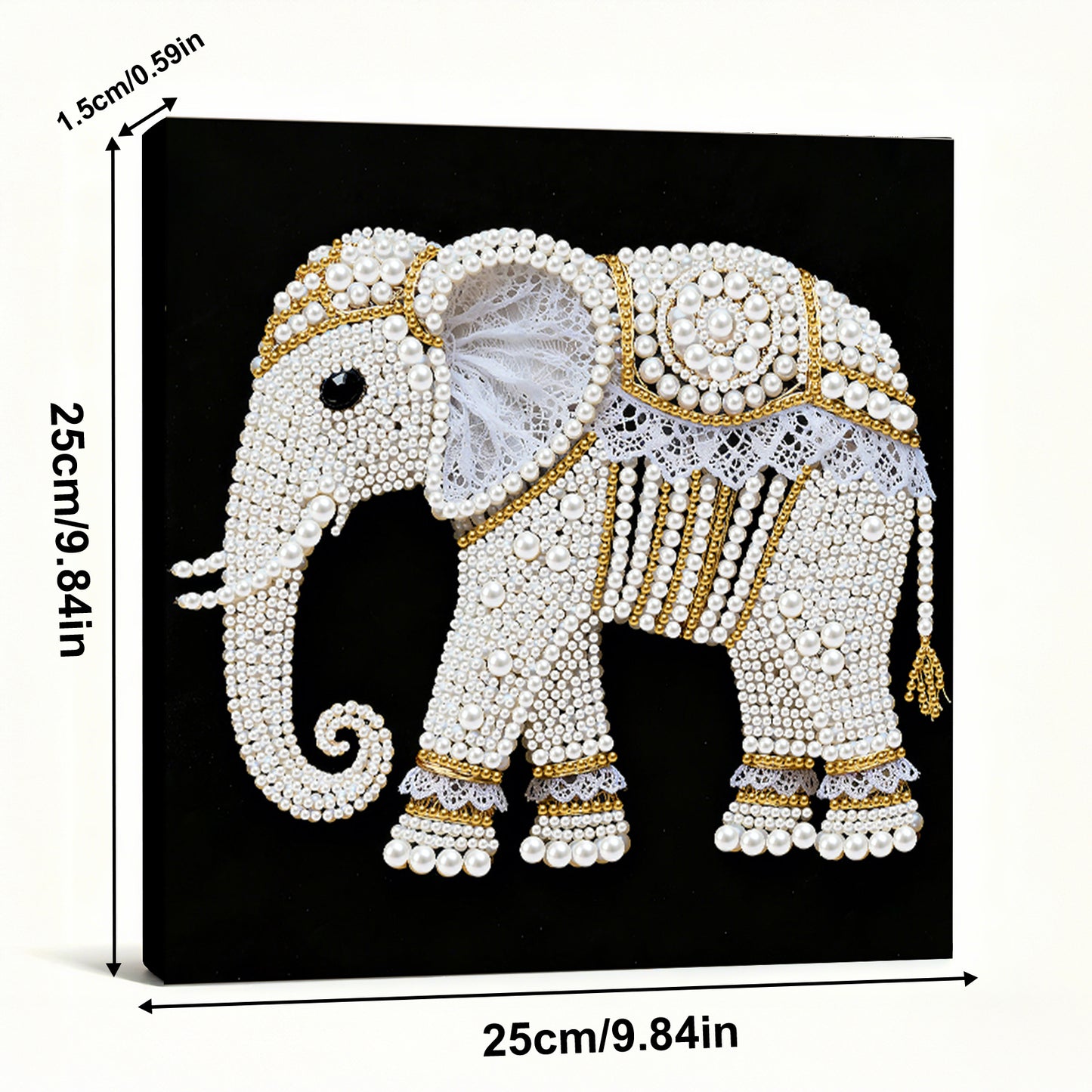 Elephants - DIY Pearl Gem Art Diamond Painting Kits With Framefor Home Decor -25x25cm