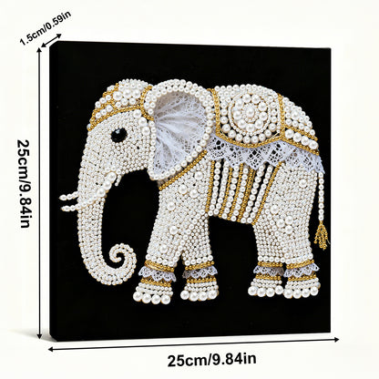 Elephants - DIY Pearl Gem Art Diamond Painting Kits With Framefor Home Decor -25x25cm