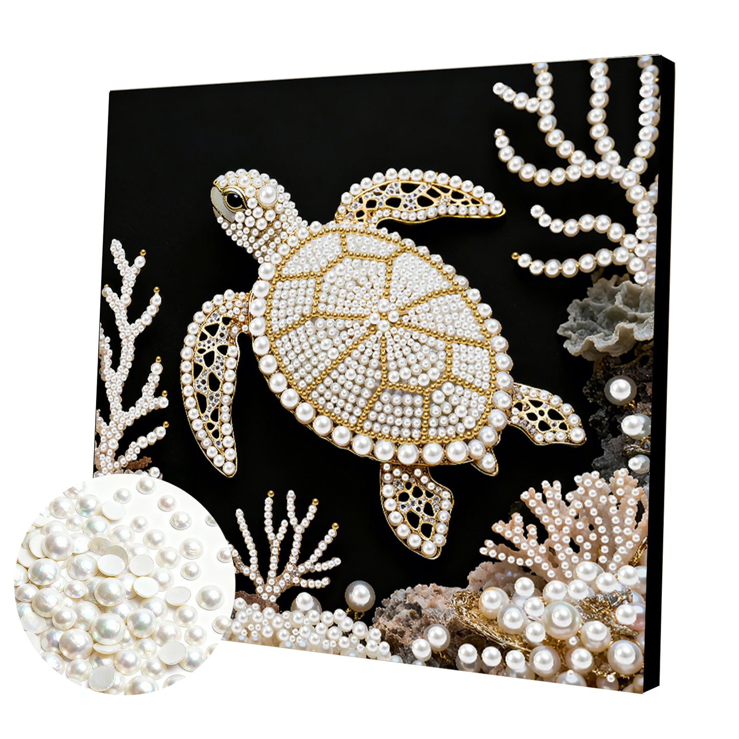Sea Turtles - DIY Pearl Gem Art Diamond Painting Kits With Framefor Home Decor -25x25cm