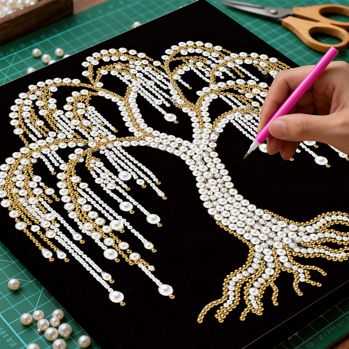 Tree Of Life - DIY Pearl Gem Art Diamond Painting Kits With Framefor Home Decor -25x25cm