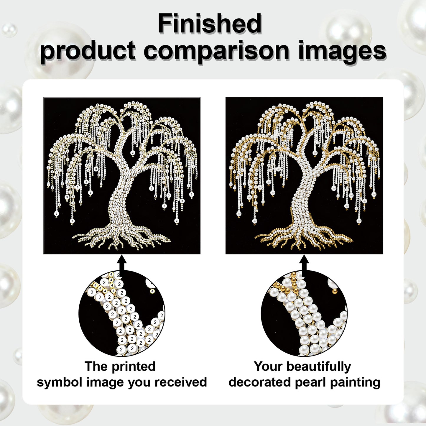 Tree Of Life - DIY Pearl Gem Art Diamond Painting Kits With Framefor Home Decor -25x25cm