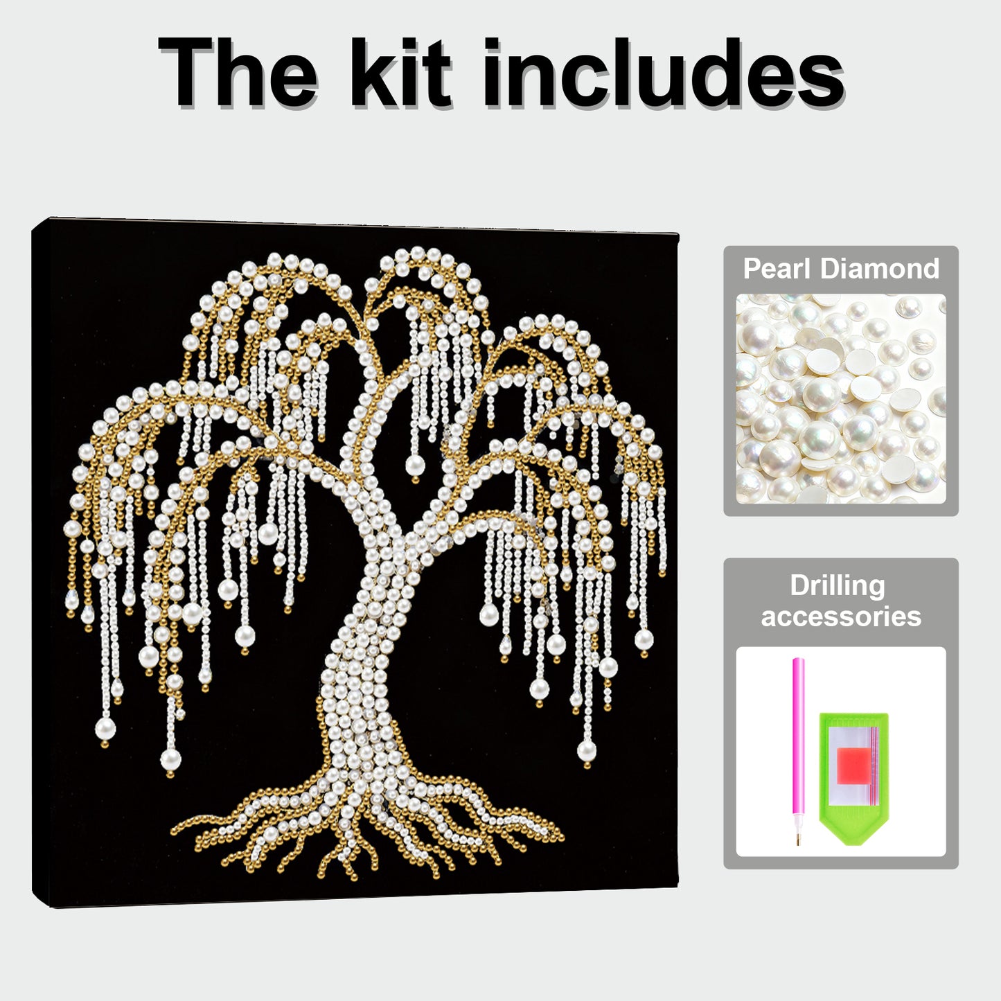 Tree Of Life - DIY Pearl Gem Art Diamond Painting Kits With Framefor Home Decor -25x25cm