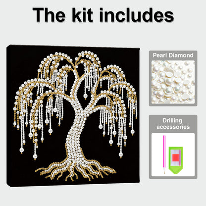 Tree Of Life - DIY Pearl Gem Art Diamond Painting Kits With Framefor Home Decor -25x25cm