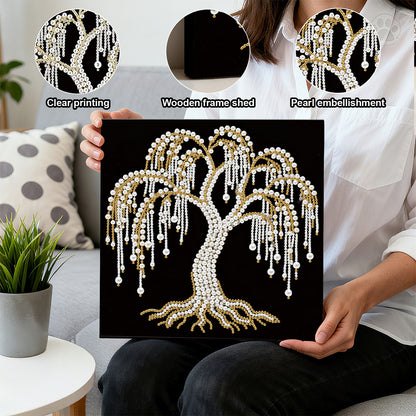 Tree Of Life - DIY Pearl Gem Art Diamond Painting Kits With Framefor Home Decor -25x25cm