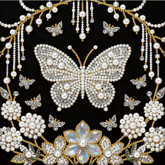 Butterfly - DIY Pearl Gem Art Diamond Painting Kits With Framefor Home Decor -25x25cm
