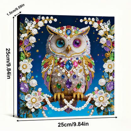 Owls - DIY Pearl Gem Art Diamond Painting Kits With Framefor Home Decor -25x25cm