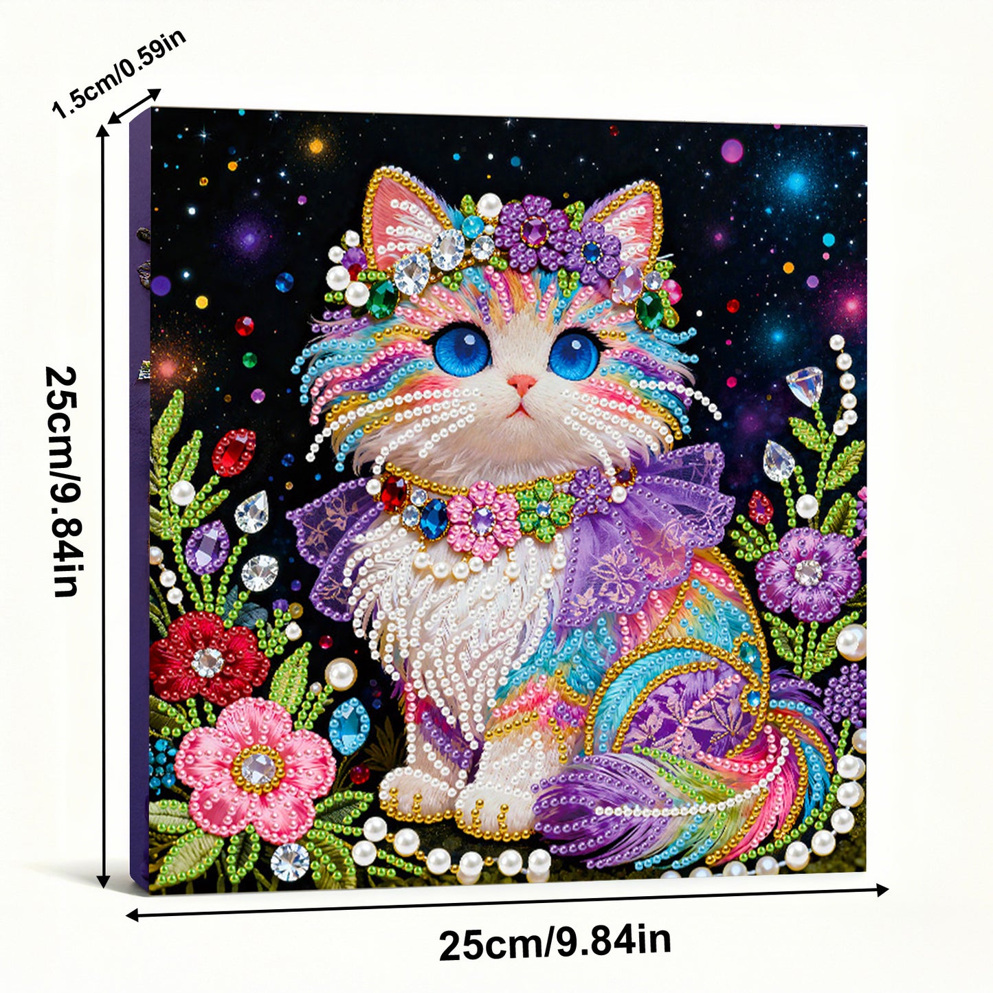 Kitty - DIY Pearl Gem Art Diamond Painting Kits With Framefor Home Decor -25x25cm