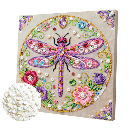 Dragonfly - DIY Pearl Gem Art Diamond Painting Kits With Framefor Home Decor -25x25cm