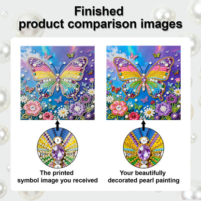 Butterfly - DIY Pearl Gem Art Diamond Painting Kits With Framefor Home Decor -25x25cm