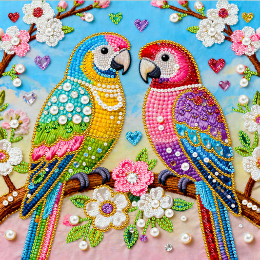 Pair Of Birds - DIY Pearl Gem Art Diamond Painting Kits With Framefor Home Decor -25x25cm
