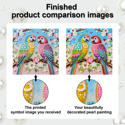 Pair Of Birds - DIY Pearl Gem Art Diamond Painting Kits With Framefor Home Decor -25x25cm