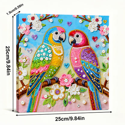 Pair Of Birds - DIY Pearl Gem Art Diamond Painting Kits With Framefor Home Decor -25x25cm