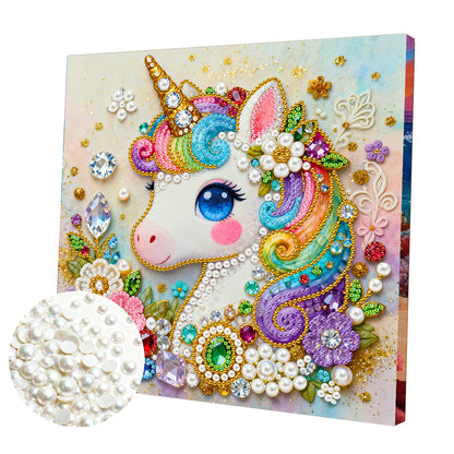 Unicorn - DIY Pearl Gem Art Diamond Painting Kits With Framefor Home Decor -25x25cm