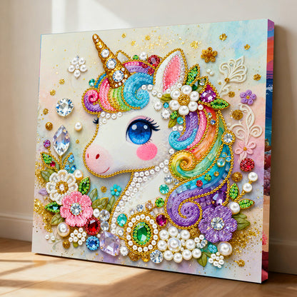 Unicorn - DIY Pearl Gem Art Diamond Painting Kits With Framefor Home Decor -25x25cm