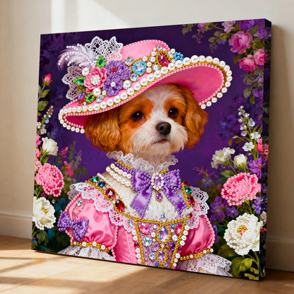 Puppy - DIY Pearl Gem Art Diamond Painting Kits With Framefor Home Decor -25x25cm