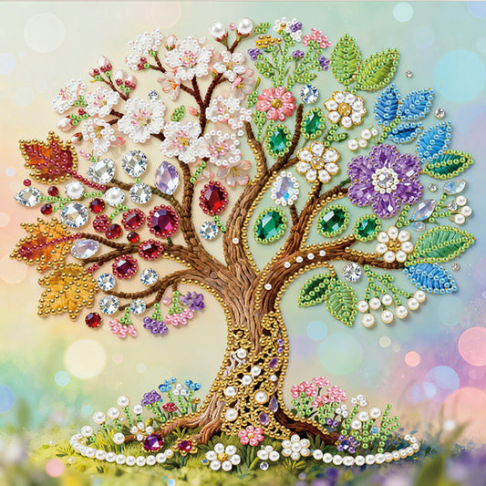 Tree Of Life - DIY Pearl Gem Art Diamond Painting Kits With Framefor Home Decor -25x25cm