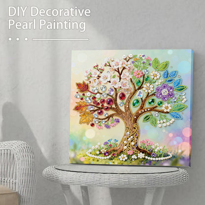 Tree Of Life - DIY Pearl Gem Art Diamond Painting Kits With Framefor Home Decor -25x25cm
