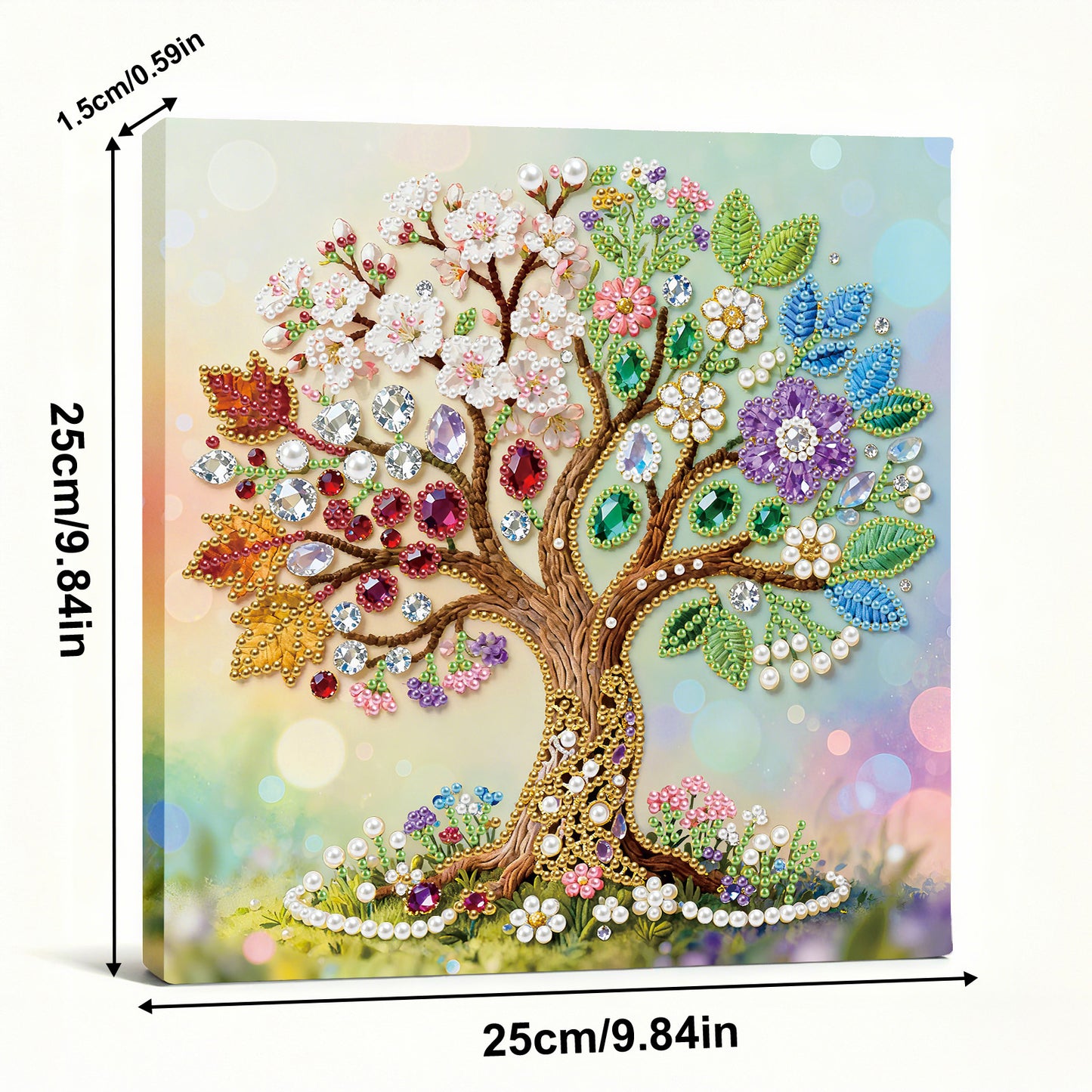 Tree Of Life - DIY Pearl Gem Art Diamond Painting Kits With Framefor Home Decor -25x25cm
