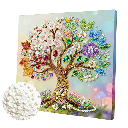 Tree Of Life - DIY Pearl Gem Art Diamond Painting Kits With Framefor Home Decor -25x25cm