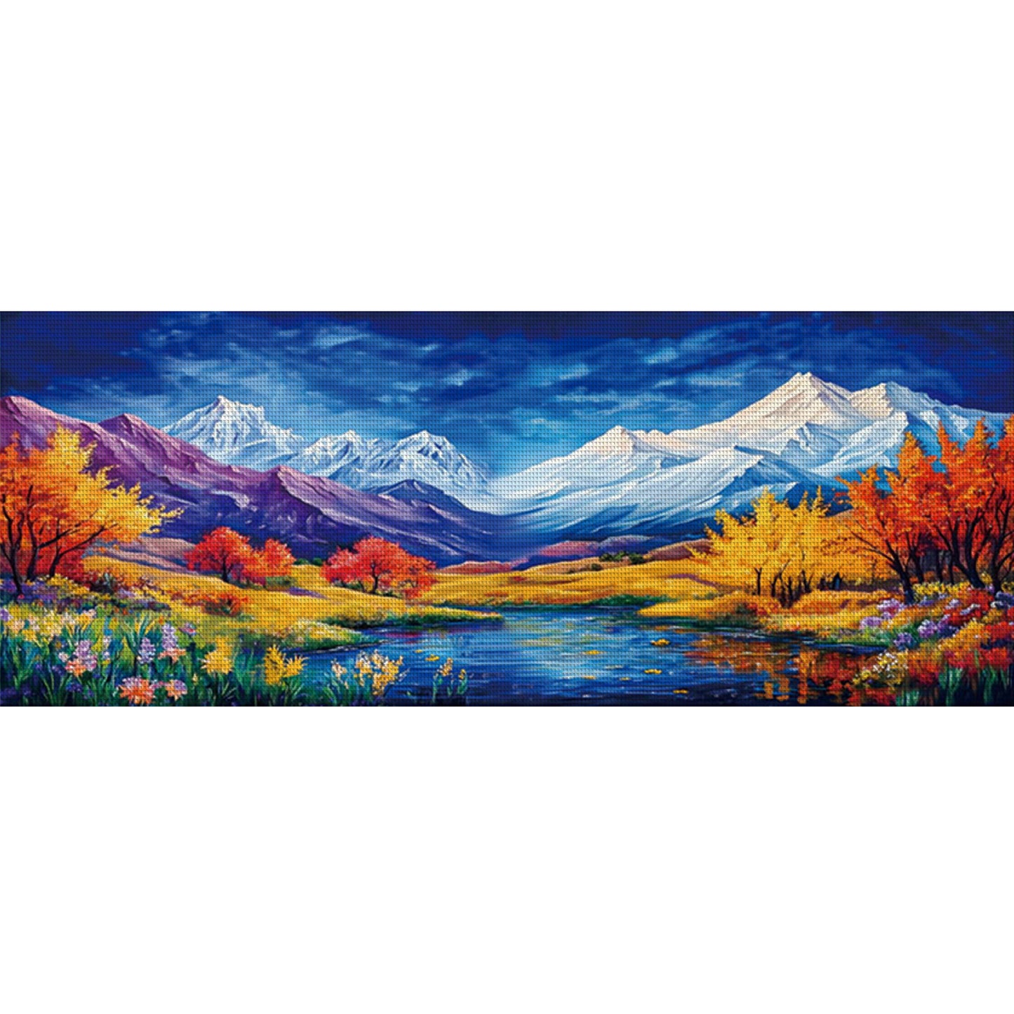 Rich In Mountains And Waters - 11CT Stamped Cross Stitch 150*60CM(Mona Lisa Brand)