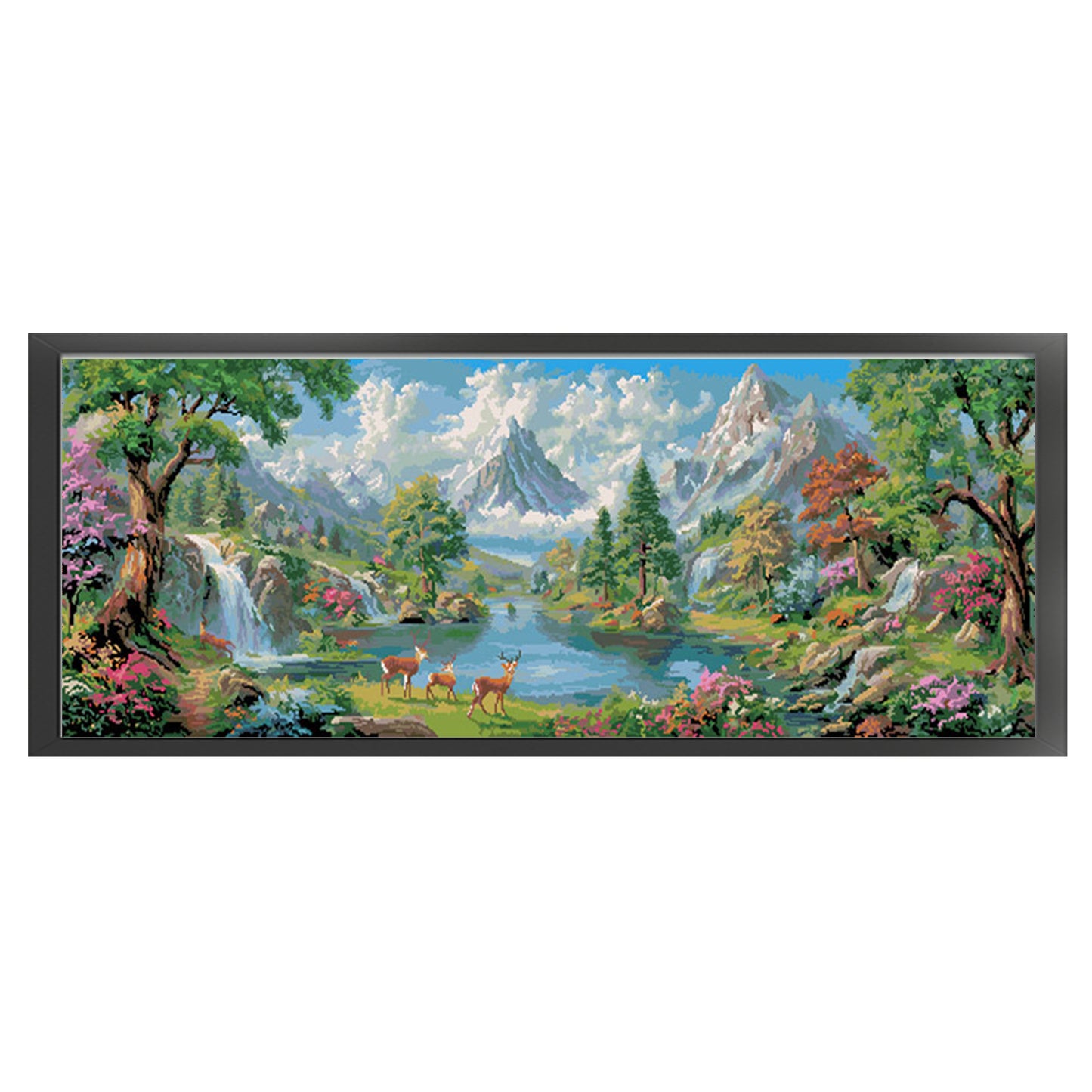 Across Mountains And Rivers - 11CT Stamped Cross Stitch 150*56CM(Mona Lisa Brand)