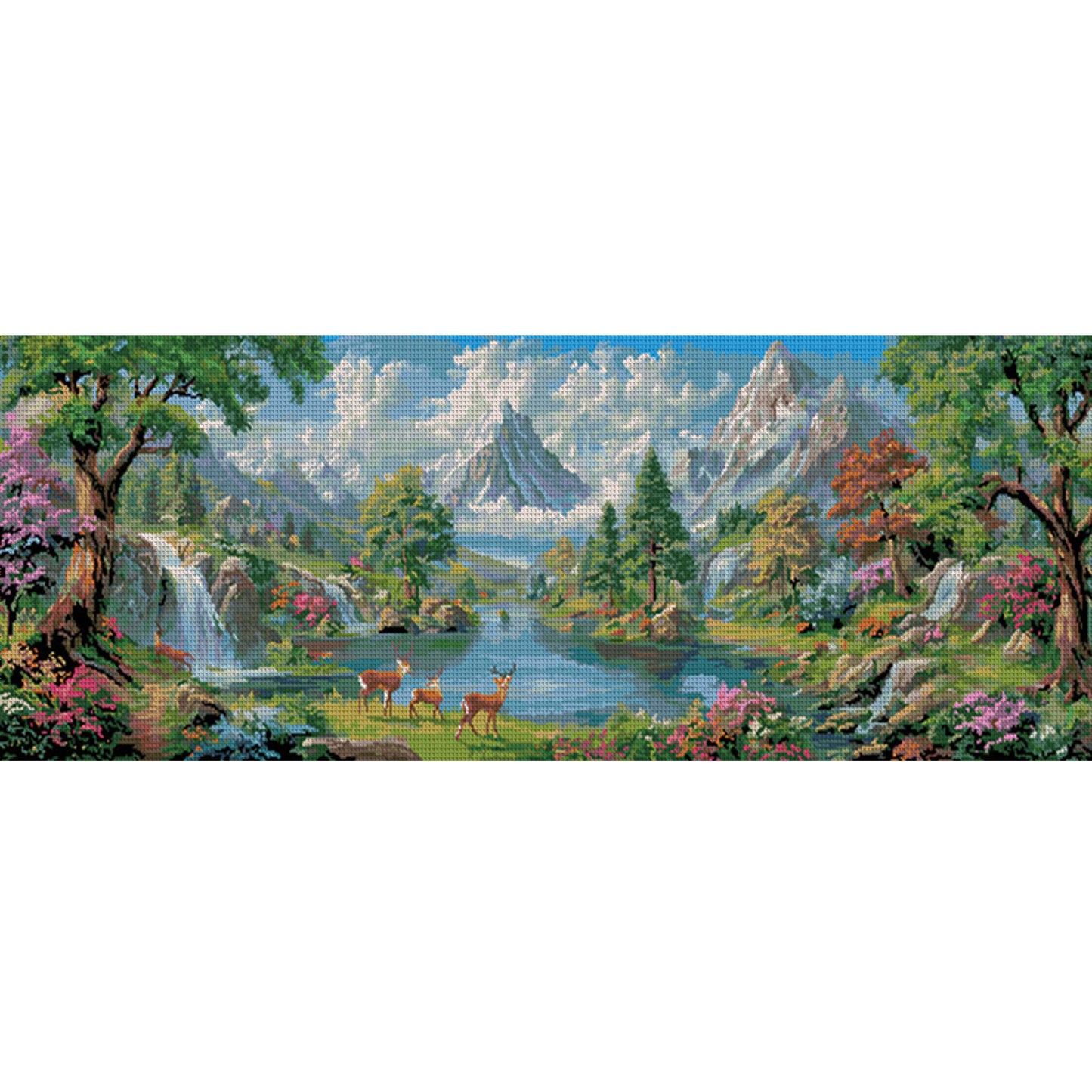 Across Mountains And Rivers - 11CT Stamped Cross Stitch 150*56CM(Mona Lisa Brand)
