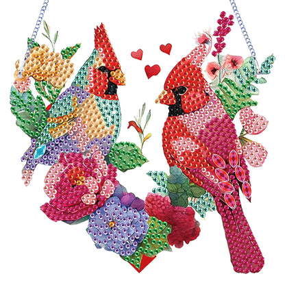 4Pcs Bluebird Cardinal 2D Flat DIY Diamond Painting Kit Home Crystal Art Pendant