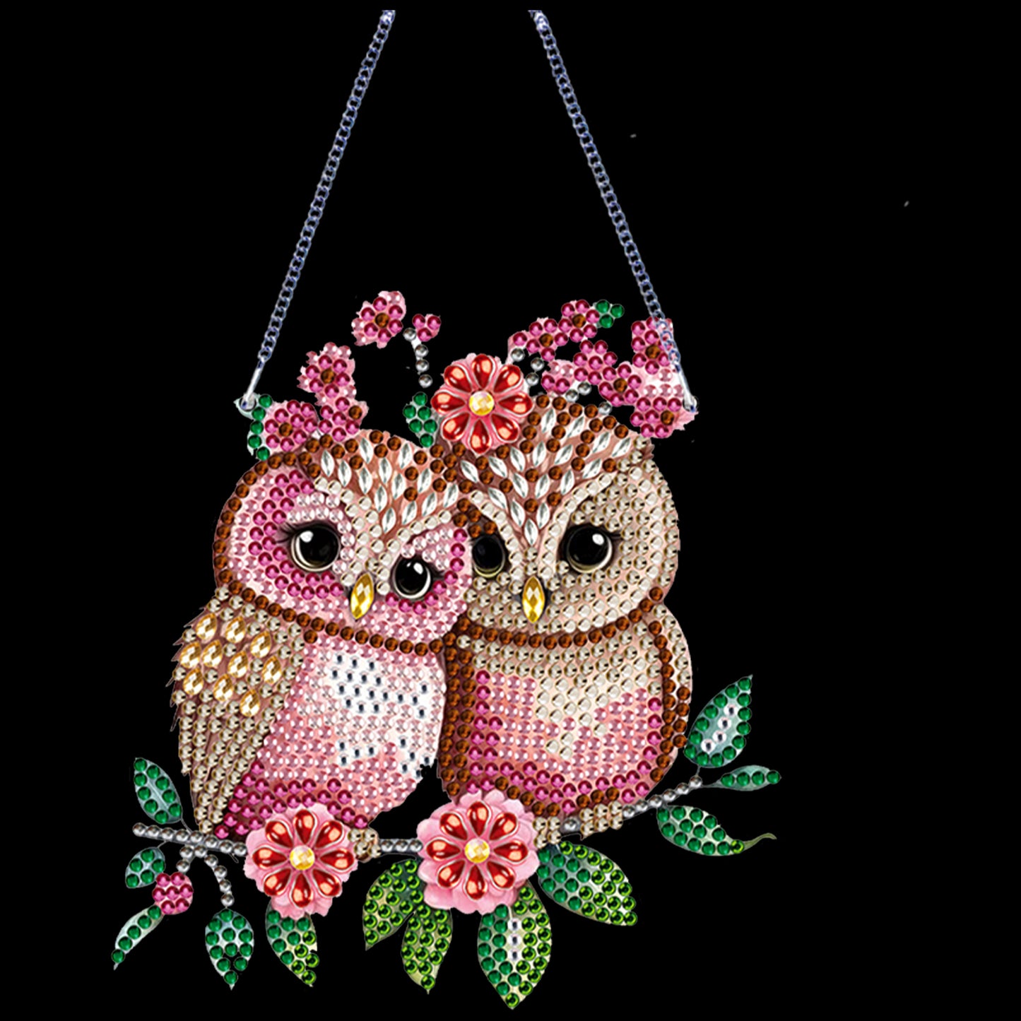 4Pcs Owl 2D Flat DIY Diamond Painting Kits Crystal Art Pendant for Home Wall
