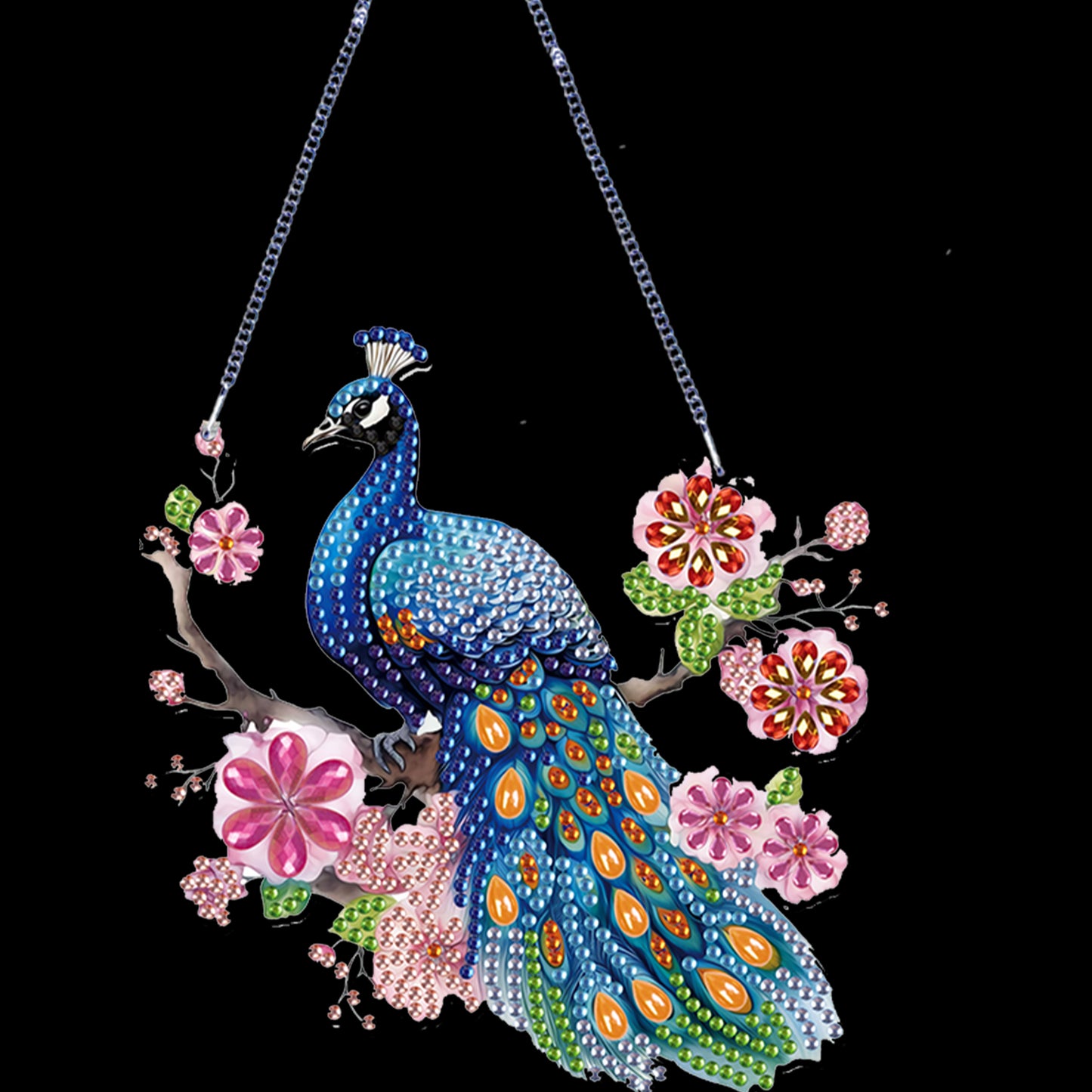 4Pcs Flower Bird 2D Flat DIY Diamond Painting Kit Home Wall Crystal Art Pendant