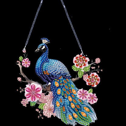 4Pcs Flower Bird 2D Flat DIY Diamond Painting Kit Home Wall Crystal Art Pendant